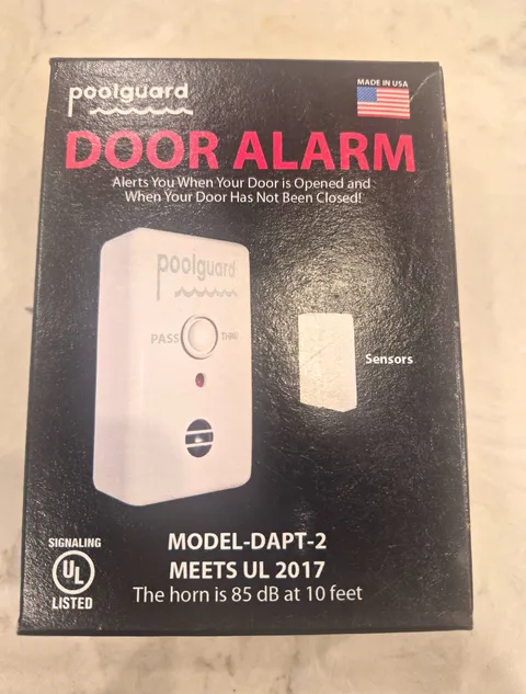 New Poolguard DAPT-2 Door Alarm 85 dB Battery, Auto Reset, Low Battery Indicator