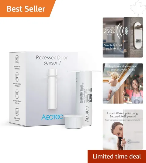 Recessed Z-Wave Door Sensor 7 - Smart Start S2, Long-Lasting Battery & Secure