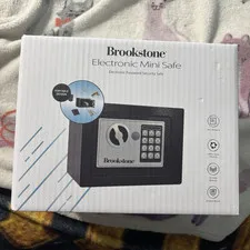 Brookstone Electronic Mini Safe Portable All-Steel Combination Lock Black NEW