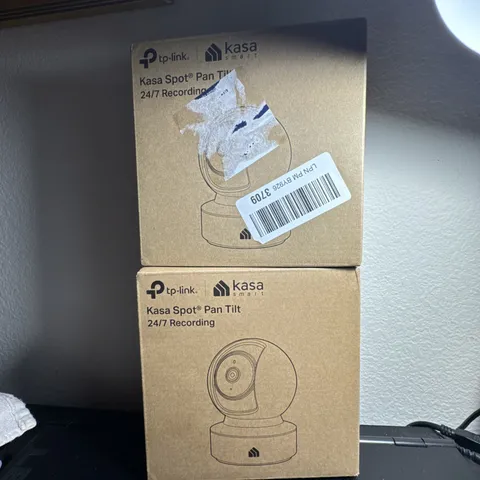 (2) Two TP-Link KC115 Kasa Spot Pan Tilt Indoor 1080P Wi-Fi Surveillance Cameras