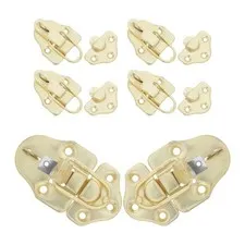 6Pcs Durable Golden Hasp Clasp Lock for Wood Box Toolbox Hardware Accessories