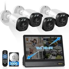 5MP Wired CCTV Security Camera System 8CH DVR with Monitor 500GB HDD