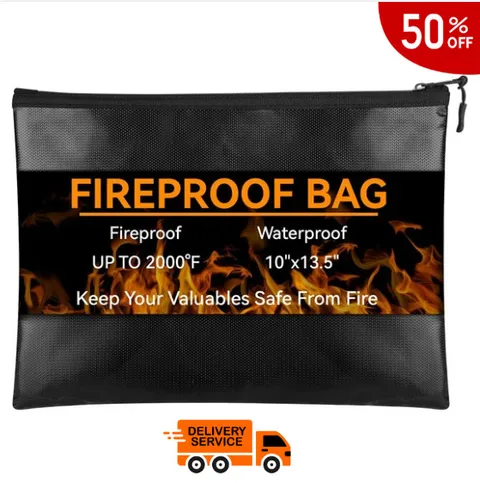 2000℉ Fire Proof money Bag Fireproof Document Pouch Waterproof Safe Cash US