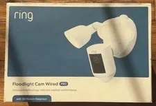 Ring Floodlight Cam Wired Plus Motion-Activated Camera 1080p White Brand New