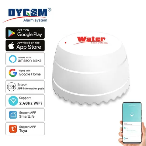 WiFi Smart Water Leak Detector Flood Sensor Remote Alert Home Security Alarm App
