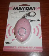 NEW Pink Mayday Mini Loud Alarm Self Defense Personal Emergency LED Keyring