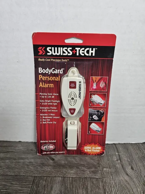 Swiss Tech BodyGard Personal Sonic Alarm and Red Flashers BGCS2WH-PA
