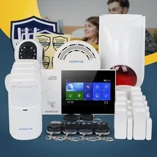 HOMSECUR Touch Screen Home Security Alarm System Kit 9 Sensors CCTV Camera Siren
