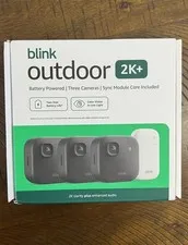 Blink Outdoor 2K+ Wireless Security Camera 3 Camera System (Black) New Sealed