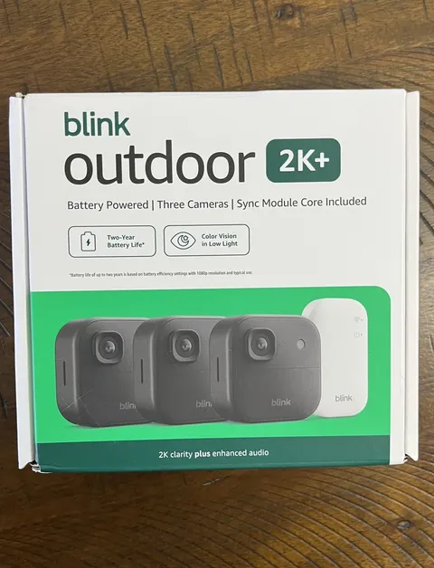 Blink Outdoor 2K+ Wireless Security Camera 3 Camera System (Black) New Sealed