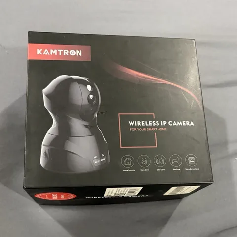 KAMTRON Indoor IP Security Camera 1080p Wi-Fi Alexa Compatible Black 1pk