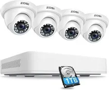 ZOSI CCTV 8CH 5MP Home Security Surveillance Remote Access Cameras System 1TB 
