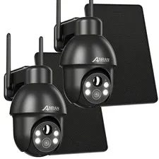 ANRAN 3MP Solar Wireless Pan Tilt Security Camera System WiFi Battery Home IP65