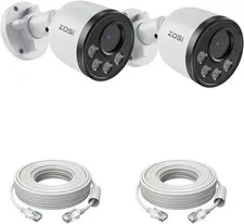 2PK 4MP Add-On Camera with Ethernet Cables,Outdoor Poe Security Camera with Audi