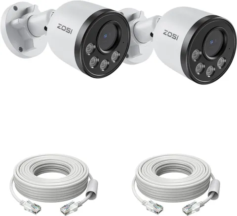 2PK 4MP Add-On Camera with Ethernet Cables,Outdoor Poe Security Camera with Audi