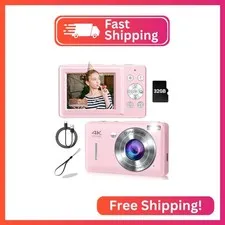 Digital Camera, 44MP Compact Camera, FHD 1080P Point and Shoot Digital Cameras w