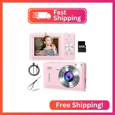 Digital Camera, 44MP Compact Camera, FHD 1080P Point and Shoot Digital Cameras w