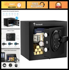Electronic Keypad Safe Box, Steel Security Lock Box, 0.23 Cu Ft, Small Hidden Sa