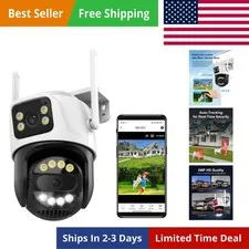 6MP Dual Lens Wireless Outdoor Security Camera Outdoor, WiFi Home Survaillanc...