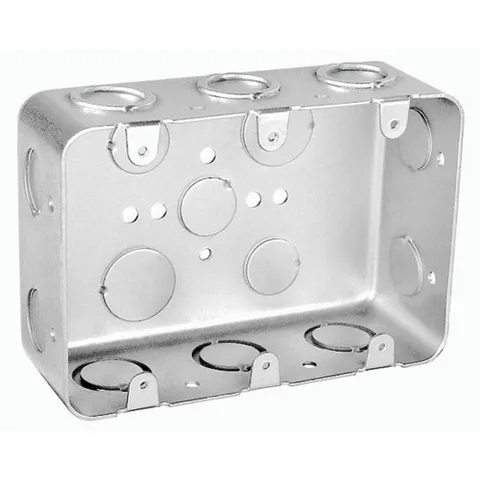 1 Pc, 2-1/8 In. Deep, Three Gang Multi Device Switch Box, .0625 Silver 