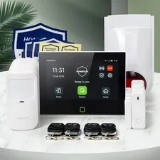 HOMSECUR Wireless WIFI 4G 2G LCD Home Security 7" Alarm System+4 Pet-Immune PIR