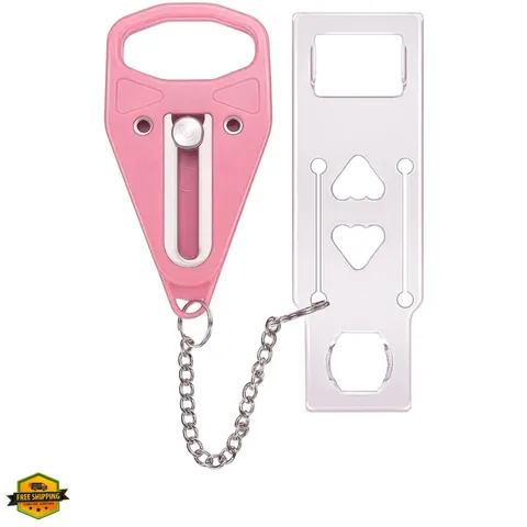 Portable Door Lock Extra Security Essential Safety & Privacy Travel Lockdown,...