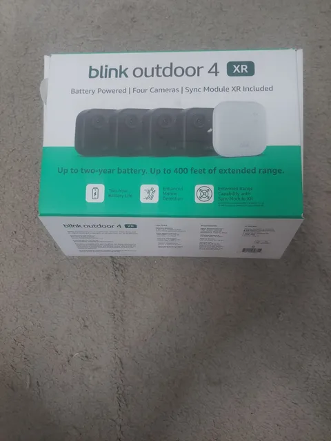 Blink Outdoor 4 XR 4-Camera Wireless Security System + Sync Module XR (Open Box)