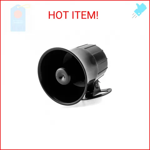 QWORK Electric Siren Horn, DC 12V Security Loud Wired Alarm Siren for Home Alarm