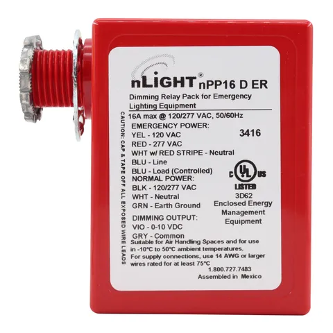 SENSOR SWITCH NPP16-D-ER NLIGHT EMERGENCY DIMMING POWER PACK, 120/277V