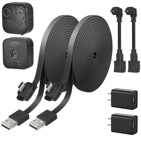 2Pack 30FT Weatherproof Power Cable for Blink Outdoor 4/3 XT XT2 with Adapters