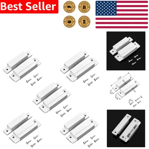 MC-31 White Wired NC Magnetic Door Window Reed Switch Sensor Alarm Pack of 5