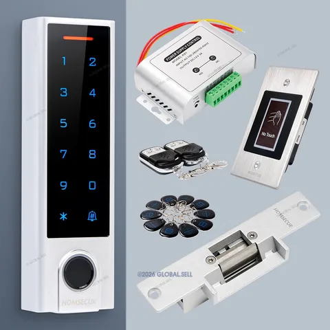 HOMSECUR Weatherproof IP66 APP WIFI Fingerprint PIN Access Control Touch Keypad
