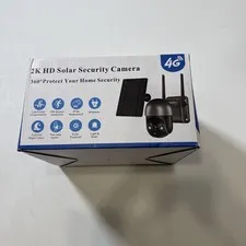 4G LTE Solar Outdoor IP Security Camera 1080p 2-Way Audio Wi-Fi Black