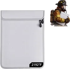 Upgraded Two-Pocket Fireproof Document Bag -  2192℉ Fireproof & Water-Resistant