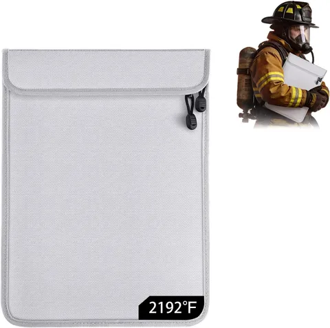 Upgraded Two-Pocket Fireproof Document Bag -  2192℉ Fireproof & Water-Resistant