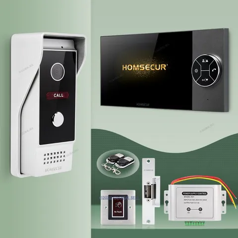 HOMSECUR 7" Video Door Phone Intercom 1080P Doorbell  Strike Door Lock