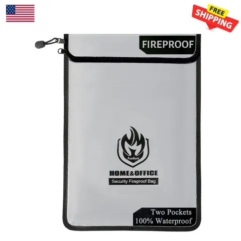 Large 15”x11” Fireproof & Waterproof Organizer for Important Documents and Cash