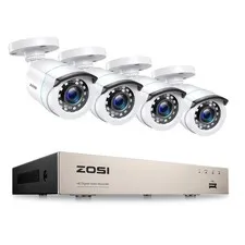 ZOSI 8-Channel DVR Security Camera System – 4 Cameras – 1TB Hard Drive