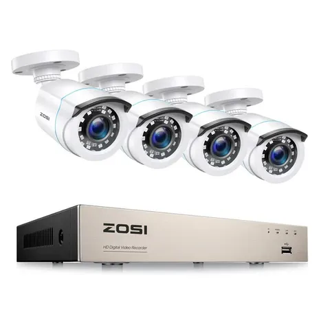 ZOSI 8-Channel DVR Security Camera System – 4 Cameras – 1TB Hard Drive