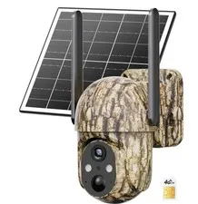 Two X2 SEHMUA 4G LTE Pan Tilt IP Security Camera HD Solar/Battery PIR Camo