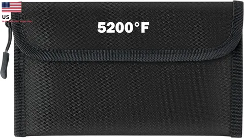 Fireproof Waterproof Document Bag - 5200°F Water Resistant Fire Proof Money Bag