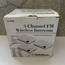 RadioShack 3-Channel FM Wireless Intercom System Set of 3 43-8995 Open Box New