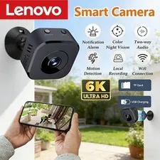 Lenovo Mini Security Camera Pro 4K FullHD WiFi Surveillance With 2 Way Audio Mot
