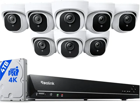 REOLINK 4K Poe Security Camera System Wired, 8Pcs 8MP Poe Cameras, Smart Person/
