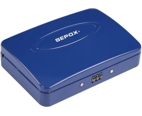 SEPOX Portable Security Lock Box Steel 3-Dial Combo Case for Travel Home Office