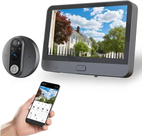 Peephole Camera WiFi Doorbell with LCD Smart Door Viewer