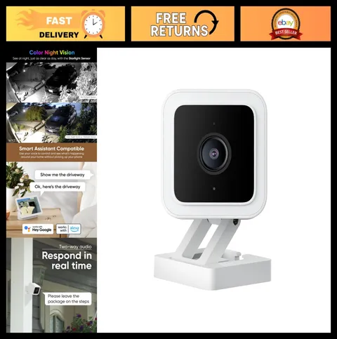 1080P HD WiFi Security Camera - Indoor/Outdoor, Color Night Vision, 2-Way Audio,