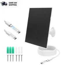 4W Waterproof Solar Panel Charger for Outdoor Security Cameras - 22% Efficiency