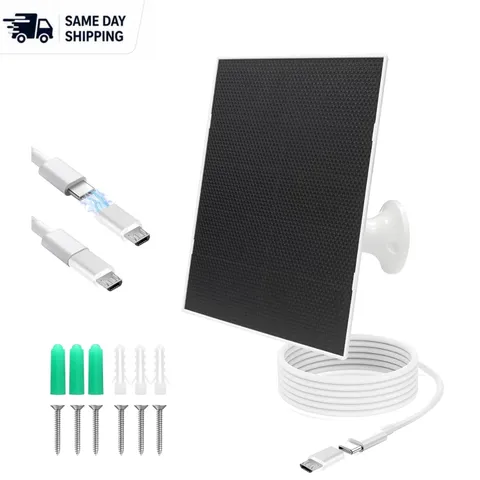 4W Waterproof Solar Panel Charger for Outdoor Security Cameras - 22% Efficiency