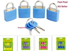 4pcs Small Mini Padlock 4 Travel Tiny Suitcase Lock Luggage Bag Locks with 4 Key